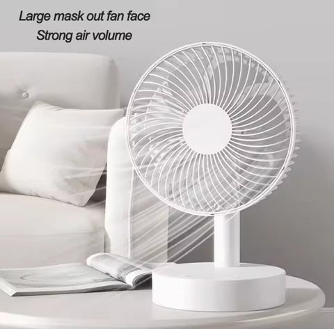 Portable Mini Desk Fan, Foldable Telescopic Air Cooling Fans USB Charge 3600mAh Long Battery Life 4 Speed for Home/Office/Travel