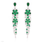 FLATTERING DANGLING GREEN FLOWER EARRINGS