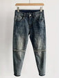Random Position Bear Embroidery Patchwork Denim Jeans