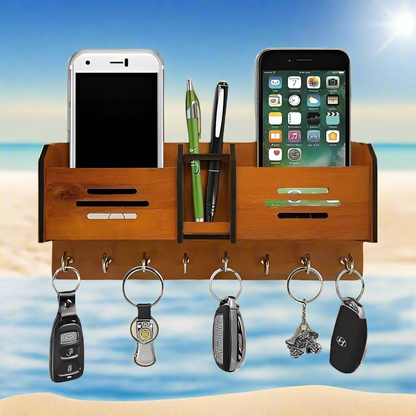 Wooden Wall Hanging Mobile Holder & key holder