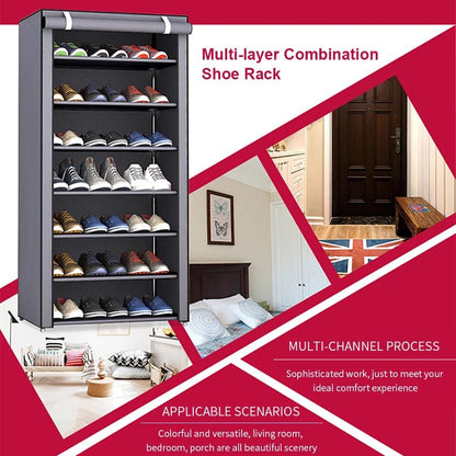 6-layer Cabinet Shoes Organizer With Dust Proof Cover