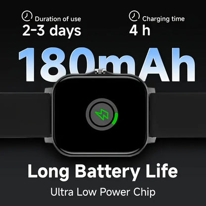 Elegant Unisex Smartwatch with Multiple Sports Modes, 4.65cm Display, Wireless Call, USB Charging, Alloy Body & Silicone Strap