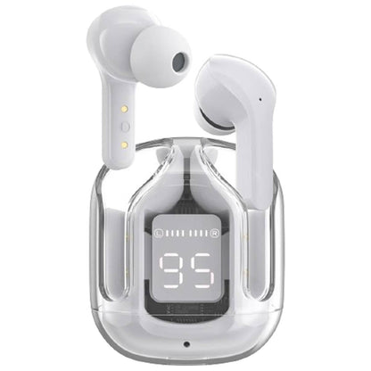 Air 31 TWS Wireless Earbuds – Transparent Bluetooth Earbuds, Airpods Style, Noise-Canceling, Premium Sound Quality with Free Pouch & Lanyard