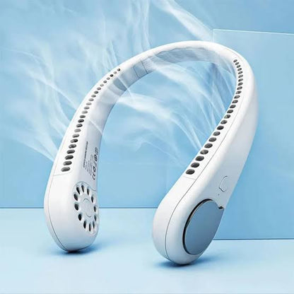 Portable neck hanging fan wearable